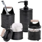 Autumn Alley Glass & Black Farmhouse Bathroom Accessories Set- 4 Pieces