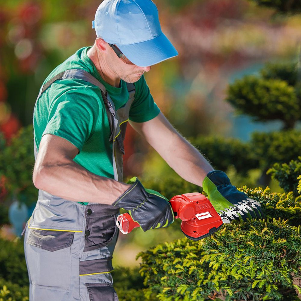 IRONMAX 3.6V 2-In-1 Cordless Grass Shear Cutter Shrub Trimmer W/Rechargeable Battery