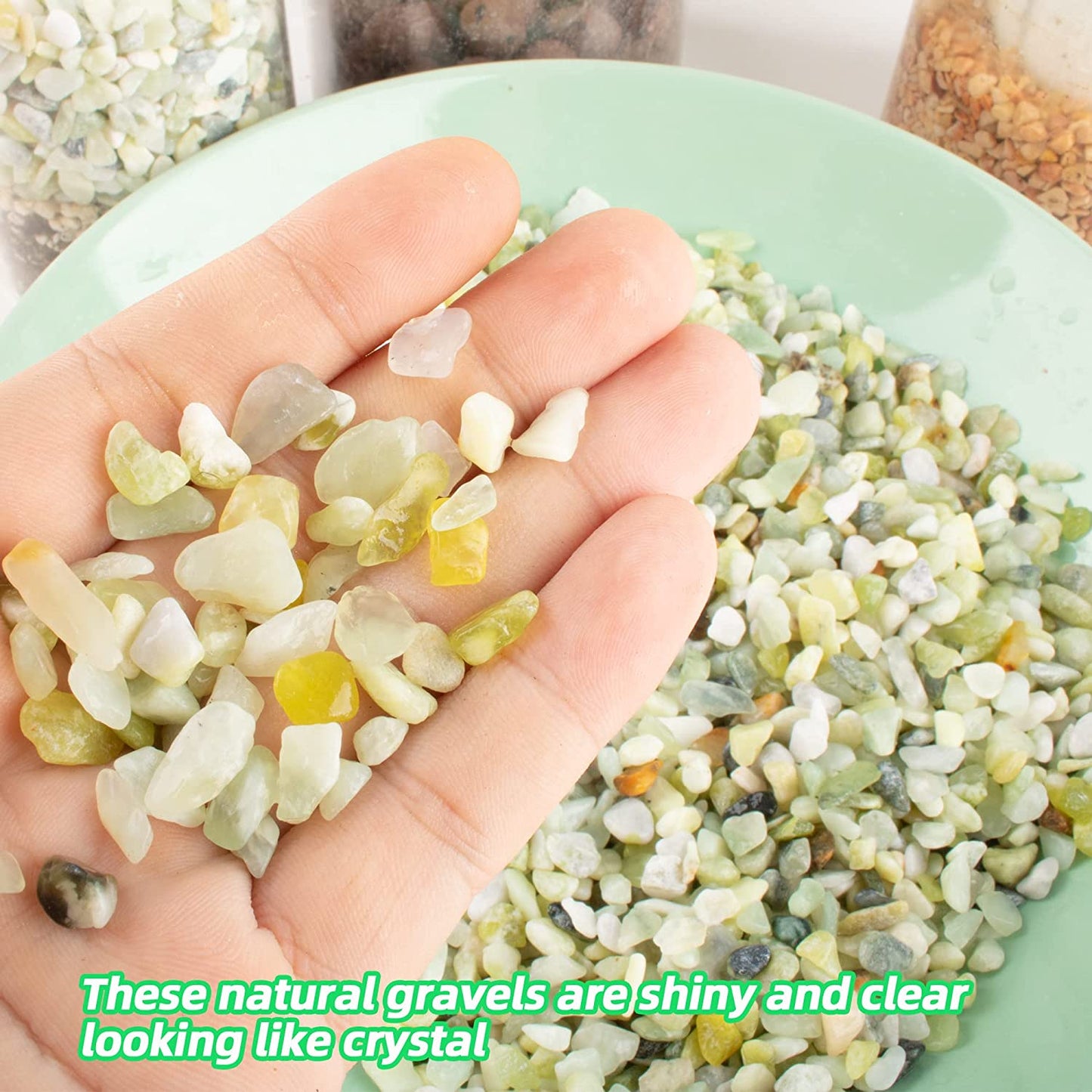 3Lb Natural Gravel for Aquarium Succulents Bonsai Terrarium Fish Tank,1/5" Decorative Stone for Plants Indoor