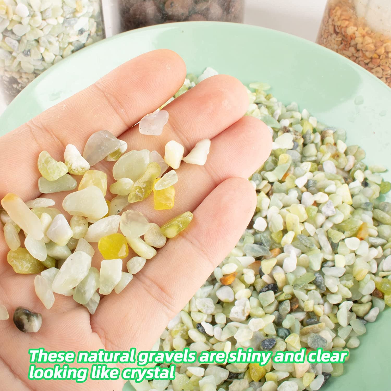 3Lb Natural Gravel for Aquarium Succulents Bonsai Terrarium Fish Tank,1/5" Decorative Stone for Plants Indoor