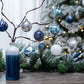 Modern Ceramic Vase for Home Decor, Set of 3 Glazed Blue and White Decorative Vases for Pampas Grass, Stoneware Vases for Mantel,Table, Shelf, Living Room Decoration, 11.8 Inch