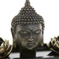 ® Lotus Tea Light Candle Holders with Buddha Head Sculpture and Wood Display Tray