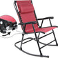 Outdoor Textilene Zero Gravity Folding Lounge Rocker with Pillow, Red