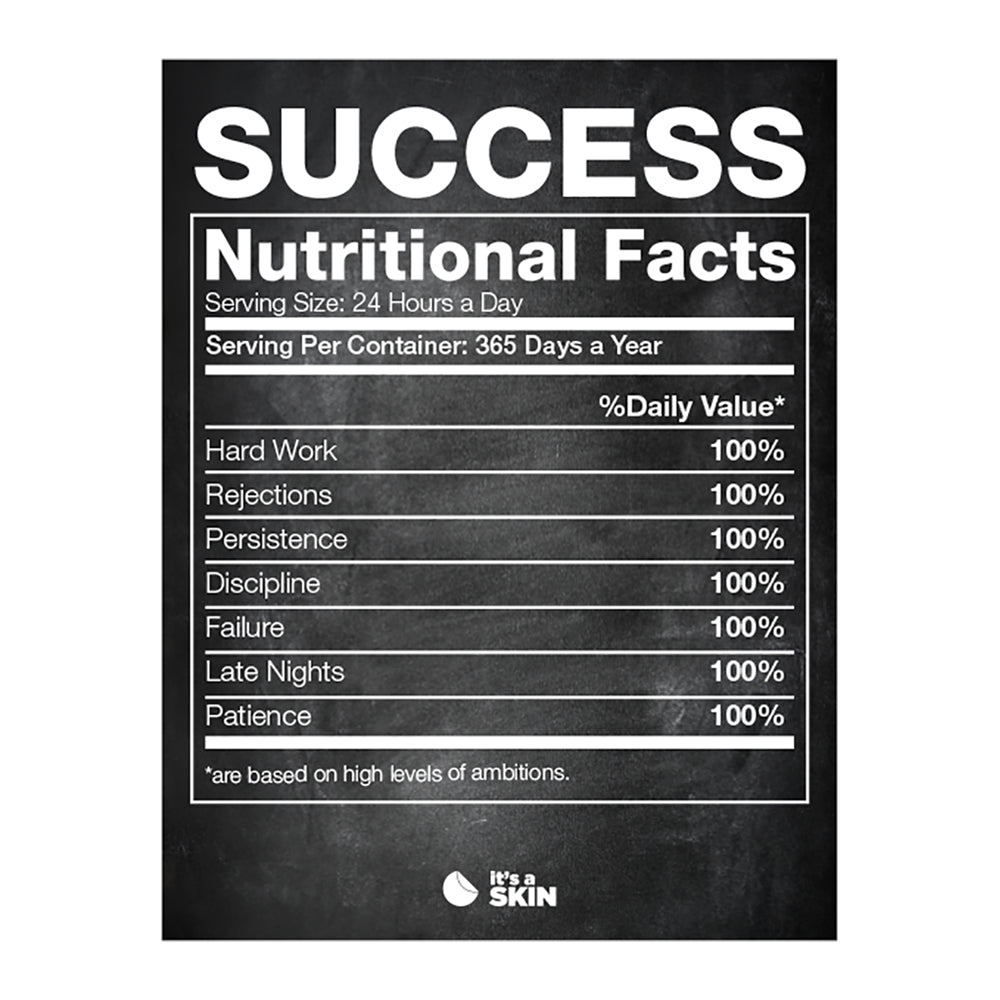 Success Nutritional Facts | Motivational Poster, Great Wall Art for Home Décor