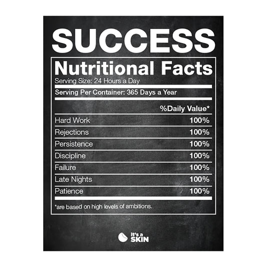 Success Nutritional Facts | Motivational Poster, Great Wall Art for Home Décor