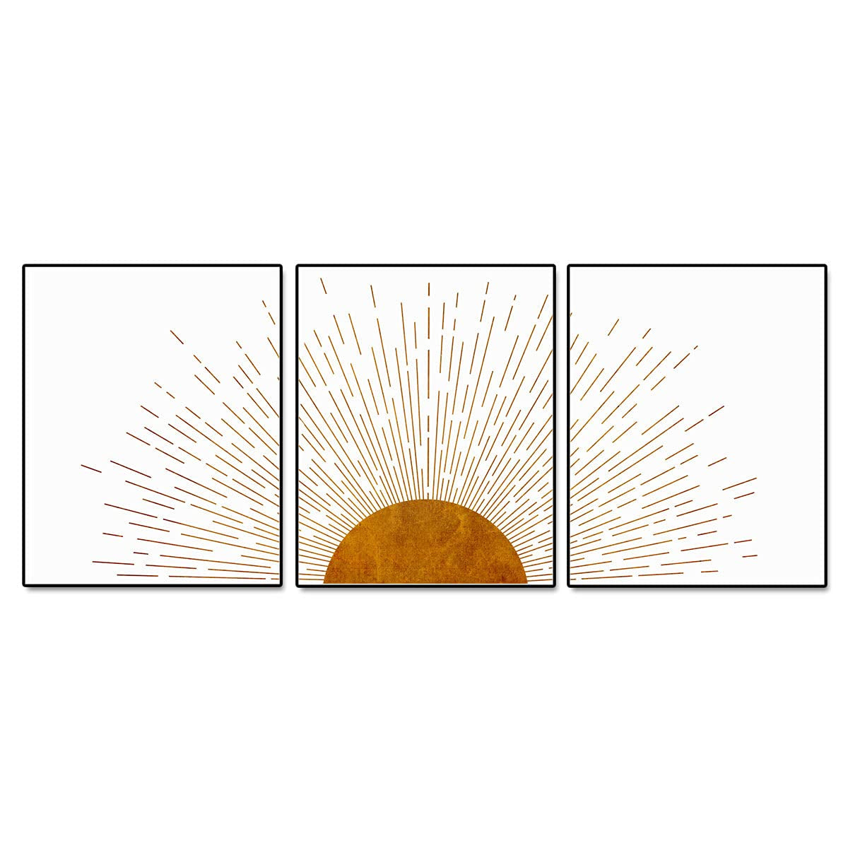 Sun Ray Art Prints Boho Bedroom Wall Decor Minimalist Decor Sun Prints Mid Century Modern Decor Living Room Prints Set of 3 Prints UNFRAMED 11X14INCH