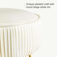 Mid Century Modern Velvet Upholstered Pleated round Footrest Stool Ottoman with Metal Legs, Home Multifunctional Luxury Ottoman Suitable for Living Room and Bedroom