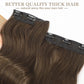4PCS Clip in Long Soft Glam Waves Thick Hairpieces 20 Inches Chocolate Brown Hair Extensions Synthetic Fiber Double Weft Hair for Women Full Head