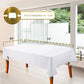 WEALUXE White Tablecloths for Rectangle Tables [60X102 Inch] White Table Clothes for 6 Foot Rectangle Tables, Washable Fabric Stain and Wrinkle Resistant [2 Pack]