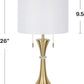 Console Table Lamps Set of 2, End Table Nightstand Bedside Light for Living Room Bedroom, 26" Side Table Lamp, Glam Crystal Ball Brass Metal Base