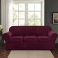 Velvet Plush 4 Piece Stretch Sofa Covers Couch Covers for 3 Cushion Couch 3 Seater Covers (Base Cover plus 3 Individual Cushion Covers) Feature Thick Soft Stay in Place