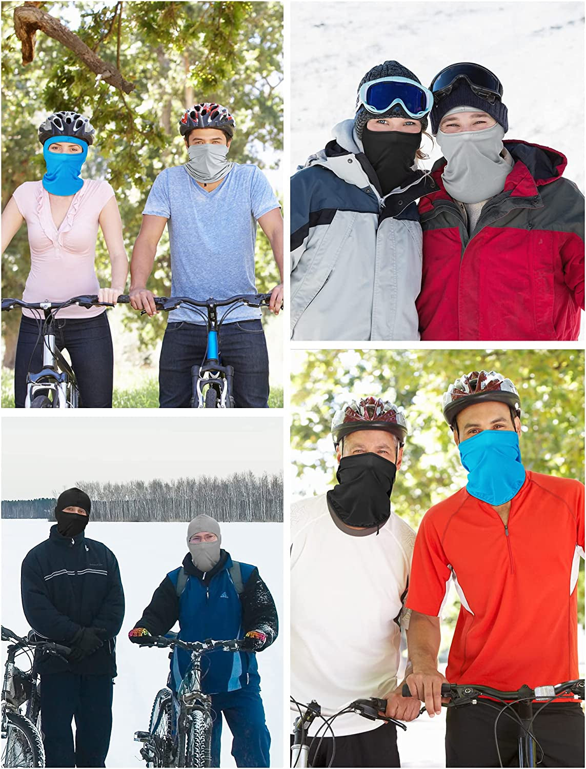 SATINIOR 9 Pcs Ski Mask for Men Full Face Helmet Mask Balaclava Winter Neck Gaiter Outdoor Cycling Windproof Hood
