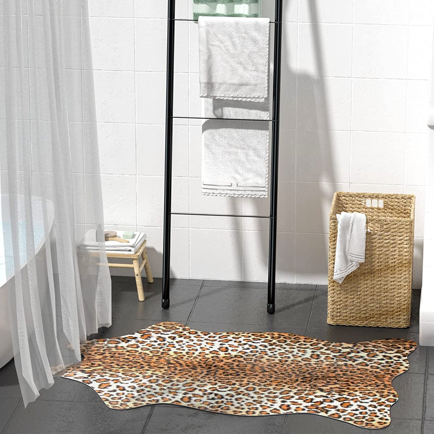 Leopard Rug Cheetah Print Rug Area Carpet Cute Western Decor Animal Skin Rugs for Living Room Bedroom Non-Slip 43.3" L X 29.5" W(3.6Ft X 2.4Ft)