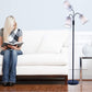 Multi Head Floor Lamp - 3 Light Adjustable Floor Lamp - Standing Lamp with 3 Adjustable White Fabric Drum Shades (Black)