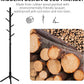 Wooden Tree Coat Rack Stand, 3 Adjustable Sizes, 8 Hooks - Super Easy Assembly NO Tools Required - Free Standing Solid Coat Hanger Stand for Clothes, Suits, Accessories (Black)