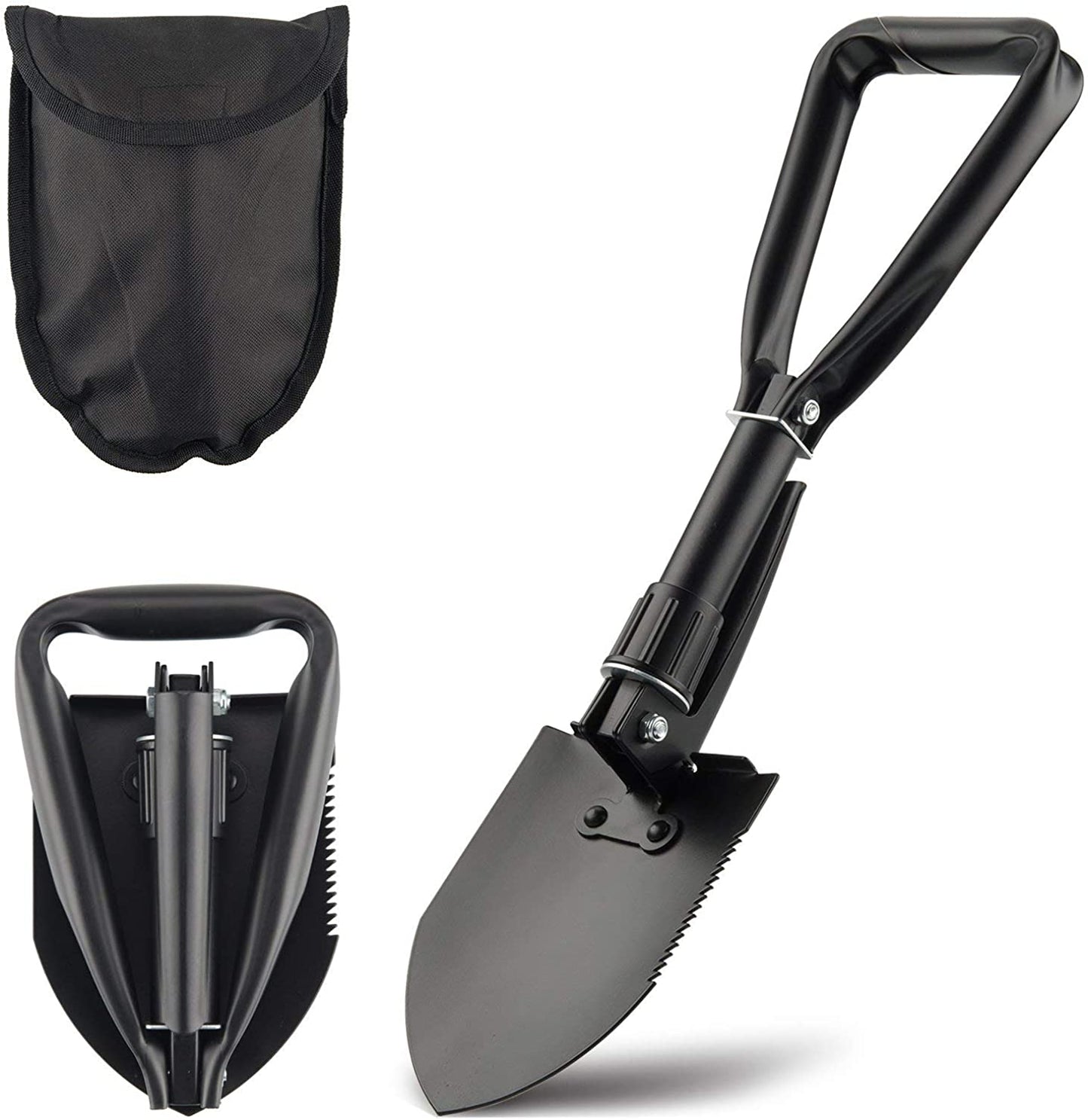 Mini Folding Shovel High Carbon Steel, Portable Lightweight Outdoor Tactical Survival Foldable Snow Shovel, Entrenching Tool, Camping, Hiking, Digging, Backpacking, Car Emergency