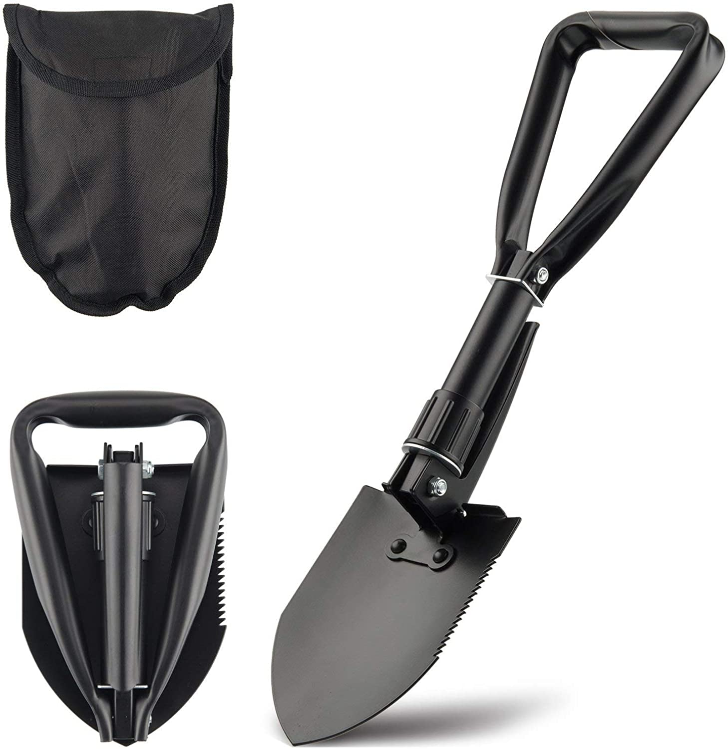 Mini Folding Shovel High Carbon Steel, Portable Lightweight Outdoor Tactical Survival Foldable Snow Shovel, Entrenching Tool, Camping, Hiking, Digging, Backpacking, Car Emergency