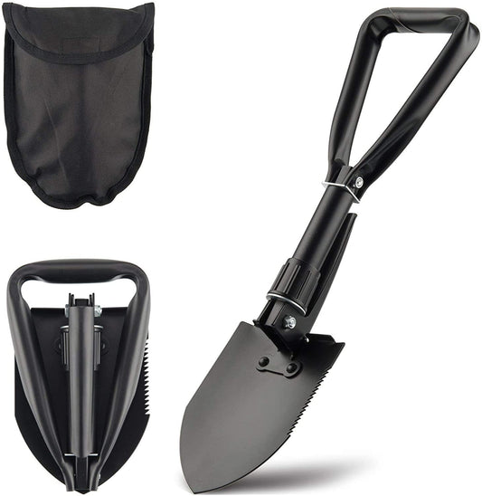 Mini Folding Shovel High Carbon Steel, Portable Lightweight Outdoor Tactical Survival Foldable Snow Shovel, Entrenching Tool, Camping, Hiking, Digging, Backpacking, Car Emergency