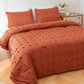 Terracotta Comforter Queen Comforter Set Burnt Orange Comforter Boho Comforter Tufted Pom Pom Ultra Soft Bed Set with 2 Pillow Cases All Season