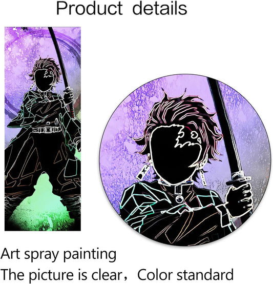 Demon Slayer Poster Anime Canvas Wall Art Kimetsu No Yaiba 5 Pieces HD Print Painting Tanjiro Nezuko Kamado Silhouette Decoration Pictures Modern for Living Bathroom Room Home Decor Unframed