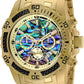 Men'S Pro Diver Scuba Quartz Chronograph Carbon Fiber Bezel Abalone Dial Bracelet Watch, 50Mm