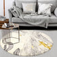 round Area Rugs 3' Diameter Modern Abstract Beige Marble Throw Rugs Super Soft Velvet Non-Slip Chic Distressed Accent Floor Carpet for Bedroom Living Room Nursery Decor