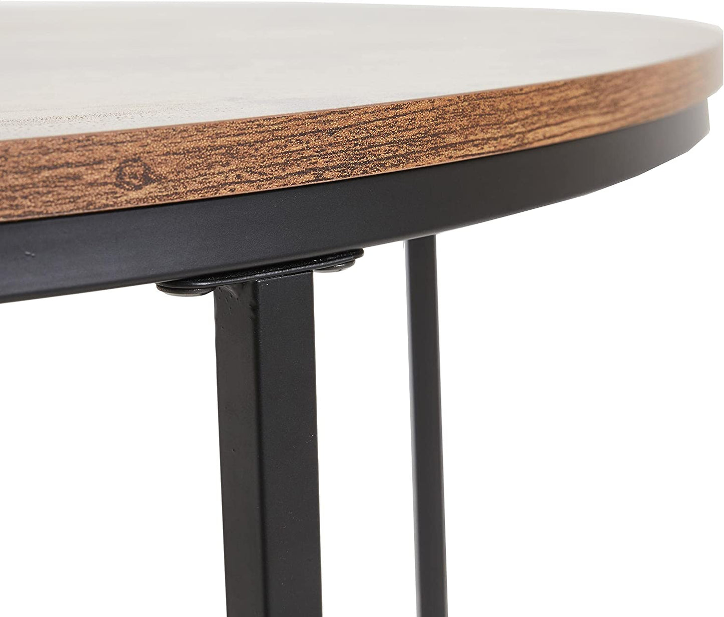 Rustic Brown round Coffee Table for Living Room, Small Modern Circle Table, Accent Side Sofa Table with Wood Top & Metal Frame, Sturdy and Stylish, 31.5 Inch