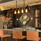 Kitchen Island Lighting Farmhouse Chandelier, 4-Lights Dining Room Light Fixtures 25.19'' Industrial Black Metal Rustic Rectangular Chandeliers for Living Room Bedroom Foyer Hallway Restaurant