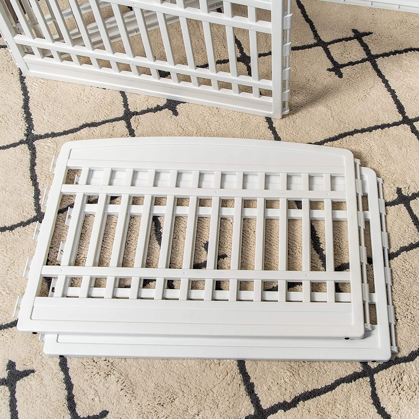 IRIS USA Dog Playpen, Exercise Pet Playpen 2 Add-On Panels, 24" H, White