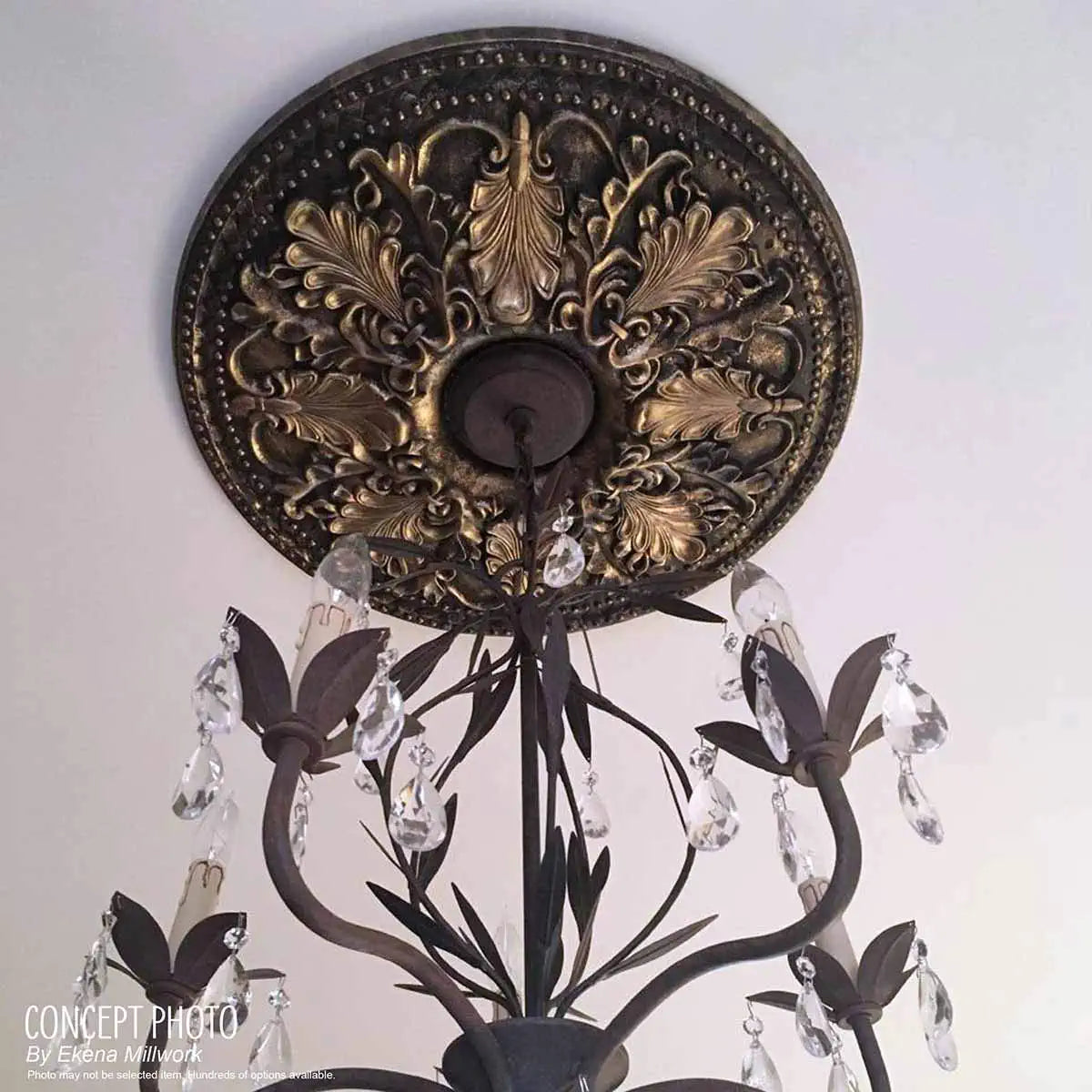 CM18RO Rose Ceiling Medallion, 18"OD X 3 1/2"ID X 1 1/2"P, Factory Primed