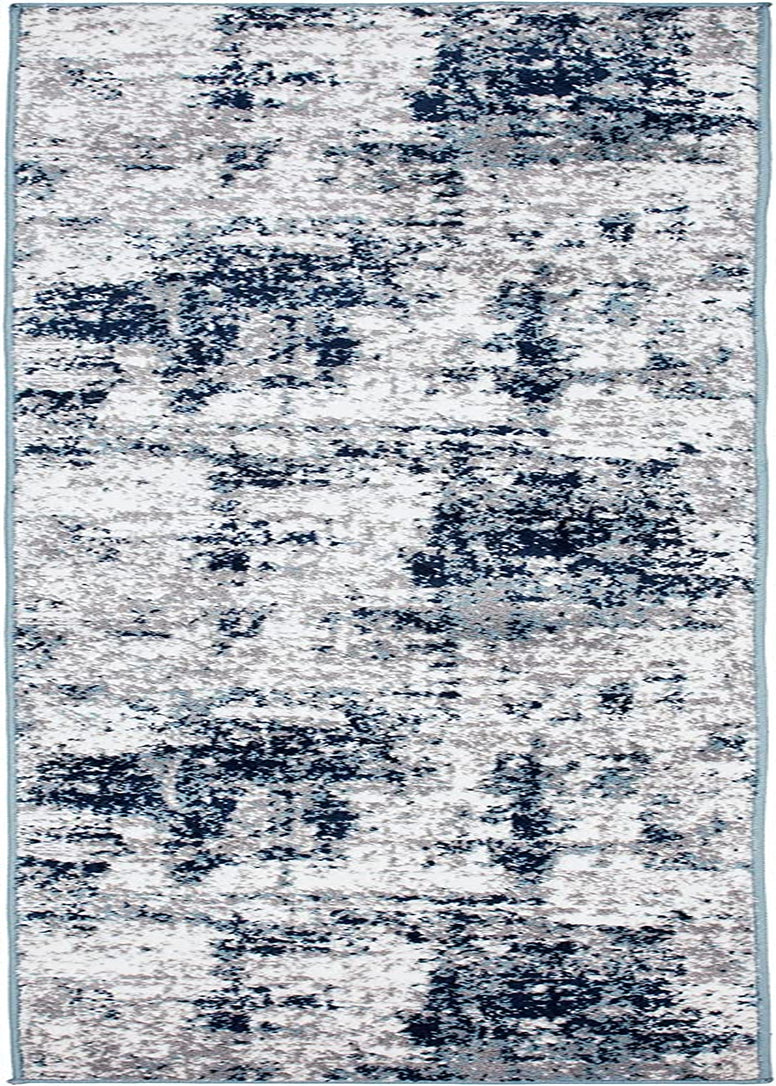 Rugshop Distressed Abstract Runner Rug 2' X 7' Blue