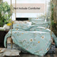Bedding Duvet Cover Set Queen, 3 Pieces – 800-Thread Floral Microfiber down Comforter Quilt Cover Zipper & Tie for Women & Men’S Bedroom, Luxury Guestroom Decor -Teal