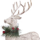 Reindeer Christmas Decoration Christmas Deers 12'' Standing Reindeer Decorations Christmas Deer Figurines Ornament Figurines with Red Berry Stem Pine Wreath, Indoor Tabletop Decorative