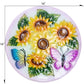 Mosaic Side Table Outdoor for Patio, Indoor Accent Table Coffee Table for Bistro, Plant End Table Small, Sunflower Round Glass Plant Table Stands
