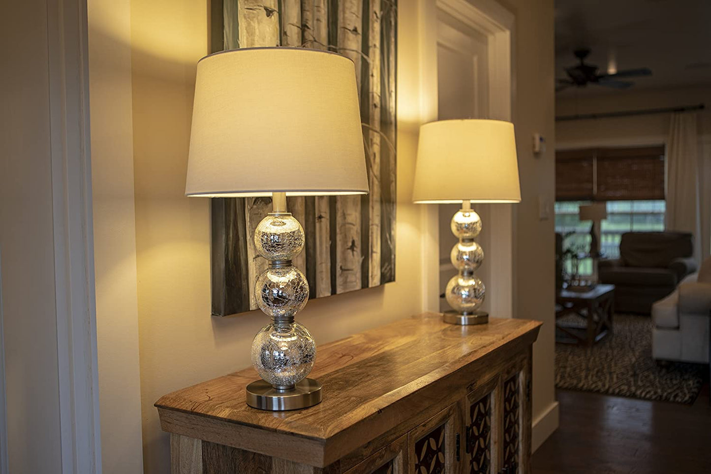 Décor Therapy MP1063 Table Lamp Set, Mercury Silver