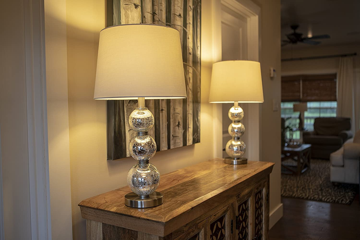Décor Therapy MP1063 Table Lamp Set, Mercury Silver