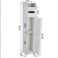 Storage Cabinet Floor Standing Toilet Paper Organizer Shelves with Door Bathroom