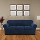 Velvet Plush 4 Piece Stretch Sofa Covers Couch Covers for 3 Cushion Couch 3 Seater Covers (Base Cover plus 3 Individual Cushion Covers) Feature Thick Soft Stay in Place