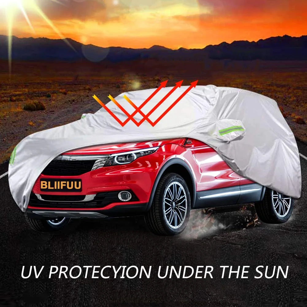 Bliifuu Car Cover,Suv Protection Cover Breathable Outdoor Indoor for All Season All Weather Waterproof/Windproof/Dustproof/Scratch Resistant Outdoor UV Protection Fits SUV Car (190''Lx75''Wx72''H)