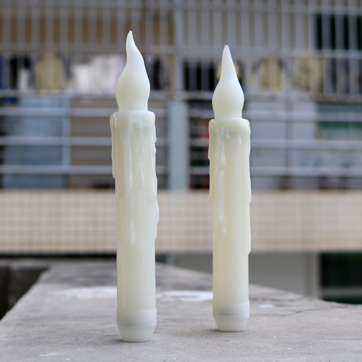 6Pcs 6.7'' Flickering Battery Operated Candlesticks Window LED Flameless Candles