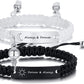 Personalized ID Couple Bracelets Custom Engraving Handmade Braided Rope Wrist Bangle for Men Women Friendship, Adjustable,Customized
