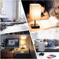 Touch Control Table Lamp, 3 Way Dimmable Bedside Desk Lamps with 2 USB Charging Ports 2 AC Outlets,Grey Fabric Shade Modern Nightlight for Bedroom, ST64 LED Bulbs Included,Set of 2