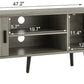 TV Stand for 55 Inch TV, Entertainment Center with Storage and Open Shelves, Mid Century TV Stand Table, Media Console for Living Room, Bedroom, Grey