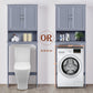 over the Toilet Bathroom Cabinet with 2 Doors & Adjustable Shelf, Free Standing Toilet Rack Space-Saving, L24.5Xw9Xh66 Inches, Grey
