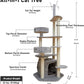 Cat Tree Cat Tower for Indoor Cats, 68" Tall Cat Tree House with Scratching Posts, Perch, Toys, Cat Activity Tree for Large Cats/Kittens, Cat Climbing Tower for Cat Play Rest