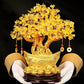Feng Shui Citrine/Yellow Crytal Money Tree with Chinese Dragon Pots