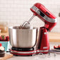 DASH Stand Mixer (Electric Mixer for Everyday Use): 6 Speed Stand Mixer with 3 Qt Stainless Steel Mixing Bowl, Dough Hooks & Mixer Beaters for Frosting, Meringues & More - Red, DCSM250RD