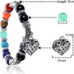 Hithop 10MM 7 Chakra Religion Healing Balance Stone Beaded Bracelet Yoga Reiki Charm Heart Bracelets