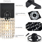 1 Light Bathroom Vanity Lights Fixtures over Mirror - Modern Wall Sconce Lighting Interior K9 Crystal Drop Wall Mount Lamp Matte Black for Kitchen Bedroom Entryway Hallway Living Room