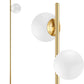 Mid Century Modern 2 Frosted Glass Globe Floor Lamp for Living Room,Contemporary LED Standing Light, Gold Corner Pole Lamp for Office Bedroom, Study Room, Hotel, Antique Brass Standing Lighting